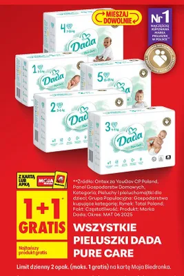 Pieluszki Dada Pure Care różne rozmiary promocja w Biedronka