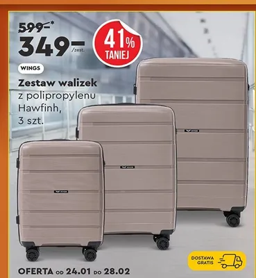 Zestaw walizek z polipropylenu Hawfinh 3 szt. promocja w Biedronka