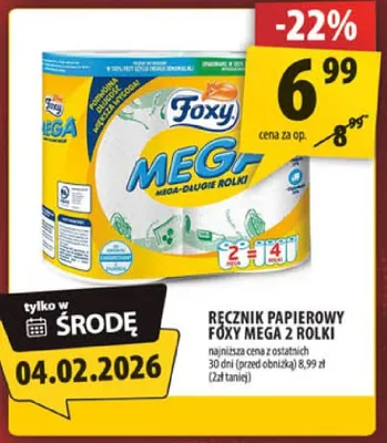 Ręcznik papierowy Foxy Mega 3 rolki promocja