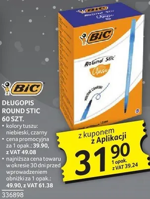 Długopis Bic Round Stic 60 szt. promocja w Selgros