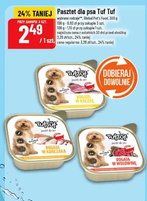 Pasztet dla psa Tuf Tuf, wybrane rodzaje, Global Pet's Food, 300g promocja w POLOmarket