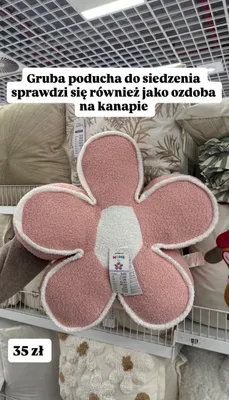 Gruba poducha kształt kwiatka różowa promocja w Pepco