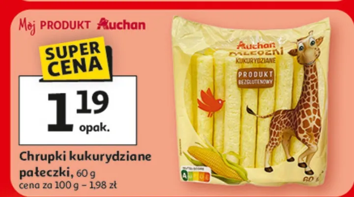Chrupki kukurydziane pałeczki 60 g promocja w Auchan