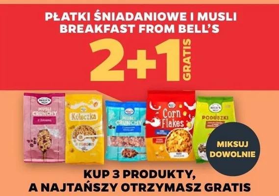 Płatki śniadaniowe i Musli Breakfast from Bell's promocja w Netto