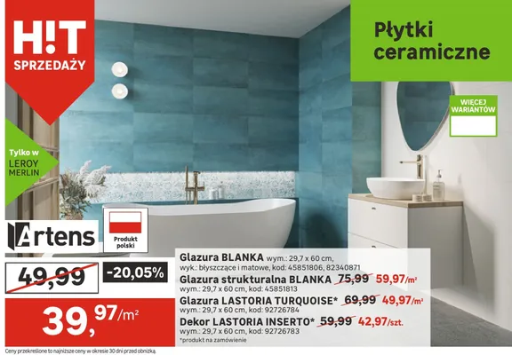 Dekor LASTORIA INSERTO promocja w Leroy Merlin