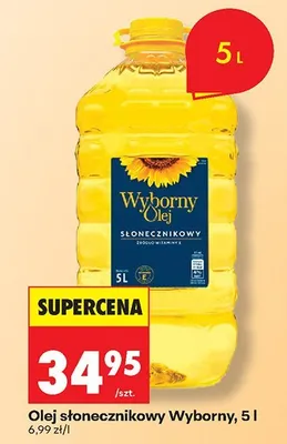 Olej słonecznikowy, 5 l Wyborny promocja w Biedronka