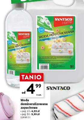 Woda demineralizowana zapachowa Syntaco promocja w Intermarche