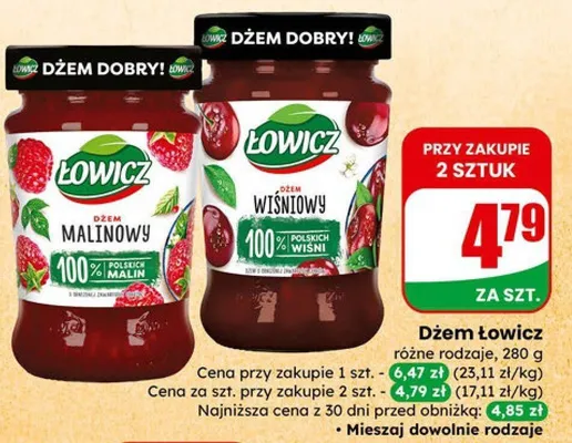 Dżem różne rodzaje  promocja w Dino