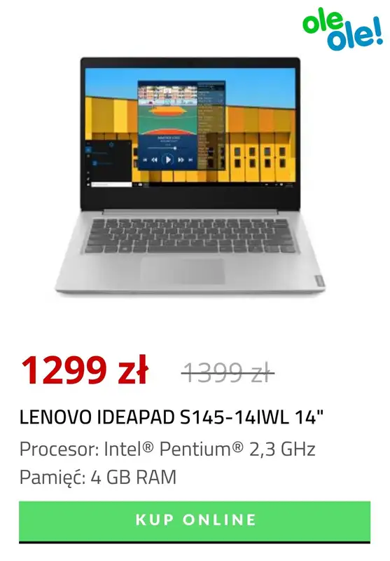 OleOle! - gazetka promocyjna Do -600 zł na laptopy od środy 26.02 do czwartku 27.02 - strona 3