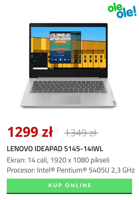 OleOle! - gazetka promocyjna Do -1150 zł na laptopy od czwartku 05.03 do piątku 06.03 - strona 3