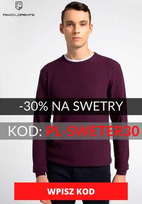 Pako Lorente - gazetka promocyjna -30% na swetry od wtorku 10.03 do wtorku 10.03