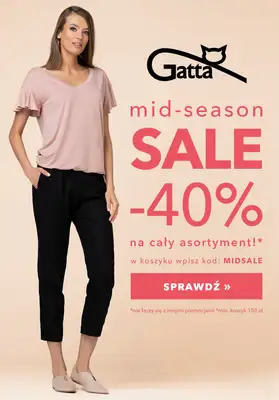 Gatta - gazetka promocyjna Mid-season -40% w Gatta na odzież! od środy 08.04 do niedzieli 12.04
