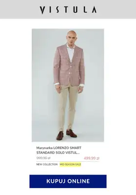 Vistula - gazetka promocyjna Od 399,99 zł marynarki męskie od poniedziałku 04.05 do poniedziałku 18.05 - strona 12