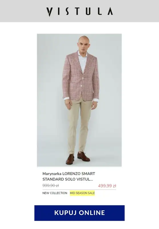 Vistula - gazetka promocyjna Od 399,99 zł marynarki męskie od poniedziałku 04.05 do poniedziałku 18.05 - strona 12