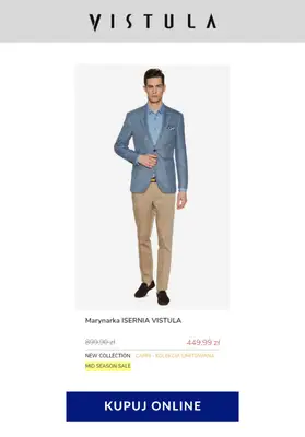 Vistula - gazetka promocyjna Od 399,99 zł marynarki męskie od poniedziałku 04.05 do poniedziałku 18.05 - strona 9