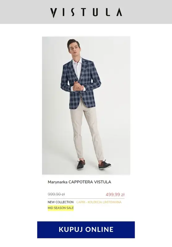 Vistula - gazetka promocyjna Od 399,99 zł marynarki męskie od poniedziałku 04.05 do poniedziałku 18.05 - strona 6