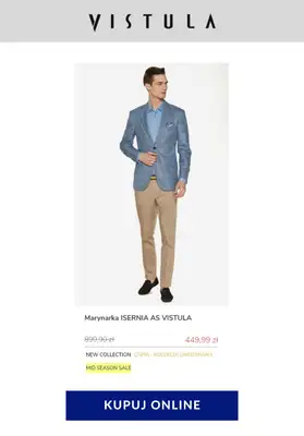 Vistula - gazetka promocyjna Od 399,99 zł marynarki męskie od poniedziałku 04.05 do poniedziałku 18.05 - strona 15