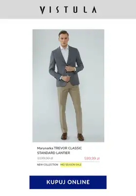 Vistula - gazetka promocyjna Od 399,99 zł marynarki męskie od poniedziałku 04.05 do poniedziałku 18.05 - strona 14