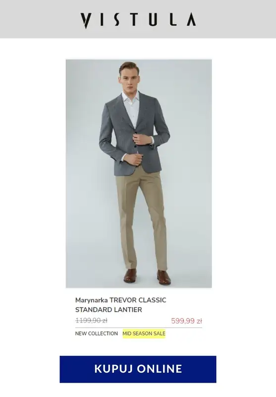 Vistula - gazetka promocyjna Od 399,99 zł marynarki męskie od poniedziałku 04.05 do poniedziałku 18.05 - strona 14