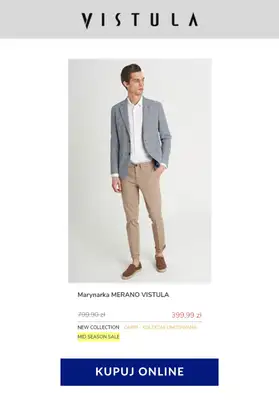 Vistula - gazetka promocyjna Od 399,99 zł marynarki męskie od poniedziałku 04.05 do poniedziałku 18.05 - strona 8