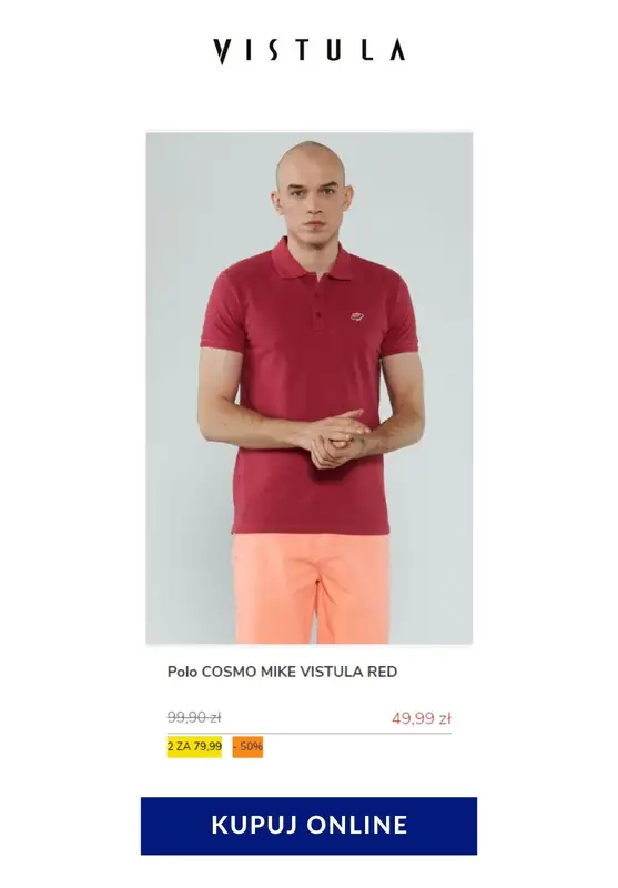 Vistula - gazetka promocyjna 2 koszulki Polo za 79,99 zł od soboty 23.05 do soboty 30.05 - strona 8