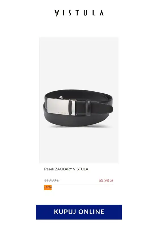 Vistula - gazetka promocyjna -50% na akcesoria męskie od poniedziałku 25.05 do czwartku 04.06 - strona 18