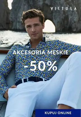 Vistula - gazetka promocyjna -50% na akcesoria męskie od poniedziałku 25.05 do czwartku 04.06 Vistula - gazetka promocyjna -50% na akcesoria męskie od poniedziałku 25.05 do czwartku 04.06
