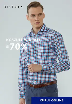 Vistula - gazetka promocyjna Do -70% na koszulę w kratę od poniedziałku 08.06 do poniedziałku 15.06