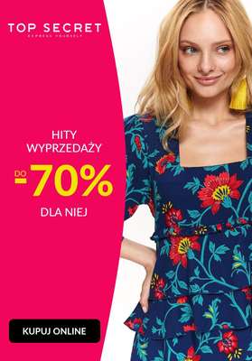 HITY wyprzedaży dla niej - gazetka promocyjna Top Secret | Do -70% Hity wyprzedaży dla niej od czwartku 23.07 do poniedziałku 03.08