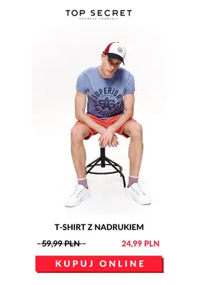 HITY wyprzedaży dla niego - gazetka promocyjna Top Secret | Do -70% Hity wyprzedaży dla niego od czwartku 23.07 do poniedziałku 03.08 - strona 5 HITY wyprzedaży dla niego - gazetka promocyjna Top Secret | Do -70% Hity wyprzedaży dla niego od czwartku 23.07 do poniedziałku 03.08 - strona 5