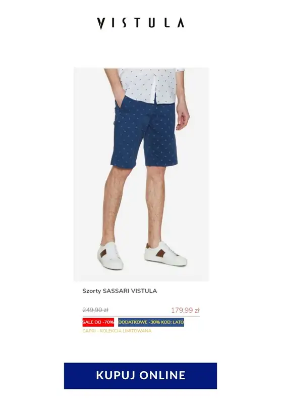 HITY wyprzedaży dla niego - gazetka promocyjna Vistula | Do -70% hity cenowe od czwartku 23.07 do czwartku 30.07 - strona 20