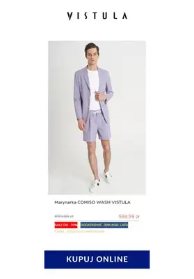 HITY wyprzedaży dla niego - gazetka promocyjna Vistula | Do -70% hity cenowe od czwartku 23.07 do czwartku 30.07 - strona 7 HITY wyprzedaży dla niego - gazetka promocyjna Vistula | Do -70% hity cenowe od czwartku 23.07 do czwartku 30.07 - strona 7