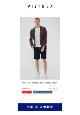 HITY wyprzedaży dla niego - gazetka promocyjna Vistula | Do -70% hity cenowe od czwartku 23.07 do czwartku 30.07 - strona 12 HITY wyprzedaży dla niego - gazetka promocyjna Vistula | Do -70% hity cenowe od czwartku 23.07 do czwartku 30.07 - strona 12