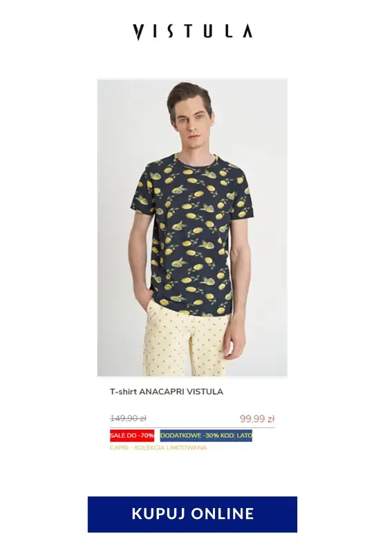 HITY wyprzedaży dla niego - gazetka promocyjna Vistula | Do -70% hity cenowe od czwartku 23.07 do czwartku 30.07 - strona 25