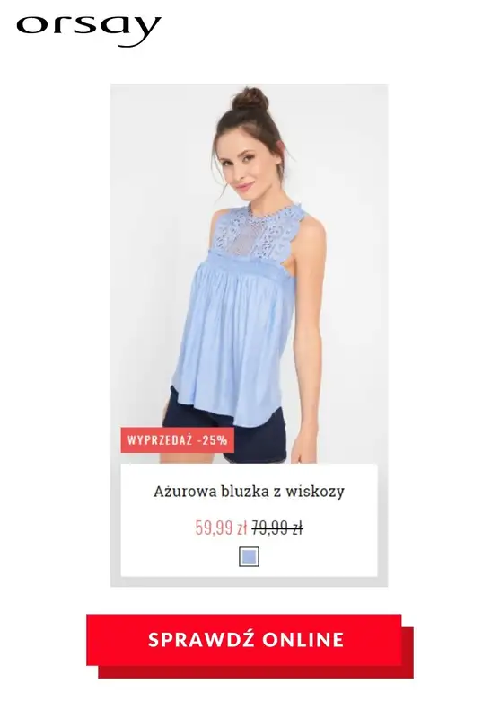 HITY wyprzedaży dla niej - gazetka promocyjna Orsay | Do -70% hity wyprzedaży od czwartku 23.07 do czwartku 06.08 - strona 19
