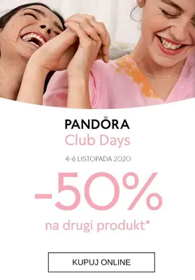 Pandora - gazetka promocyjna -50% na drugi produkt od środy 04.11 do piątku 06.11 Pandora - gazetka promocyjna -50% na drugi produkt od środy 04.11 do piątku 06.11