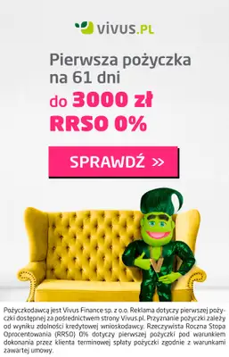 Vivus - gazetka promocyjna Pierwsza pożyczka do 3000zł RRSO 0% od poniedziałku 04.01 do niedzieli 31.01
