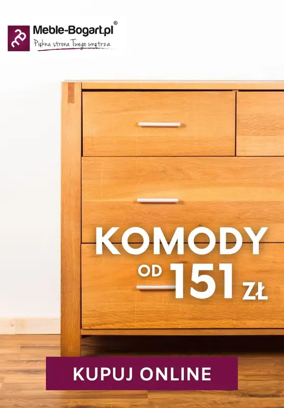Meble-Bogart.pl - gazetka promocyjna Od 151 zł komody od czwartku 21.01 do środy 03.02