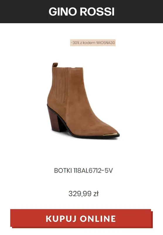Gino Rossi - gazetka promocyjna Do -30% na wybrane modele z kodem od czwartku 18.03 do poniedziałku 22.03 - strona 3