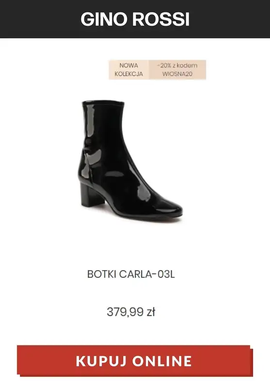 Gino Rossi - gazetka promocyjna Do -30% na wybrane modele z kodem od czwartku 18.03 do poniedziałku 22.03 - strona 14