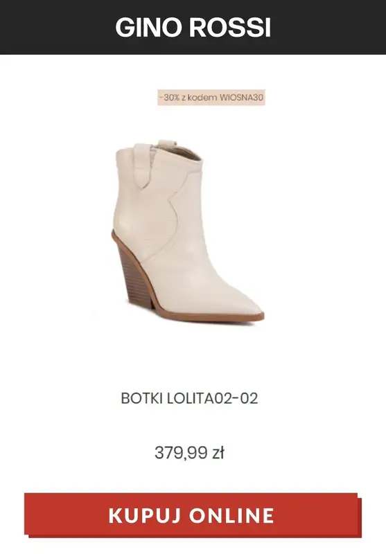 Gino Rossi - gazetka promocyjna Do -30% na wybrane modele z kodem od czwartku 18.03 do poniedziałku 22.03 - strona 7