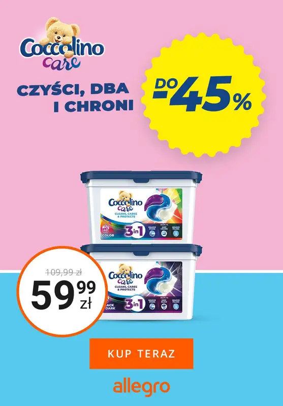 Coccolino - gazetka promocyjna Coccolino z rabatami do -45%. ZŁAP OKAZJĘ! od czwartku 18.03 do niedzieli 28.03