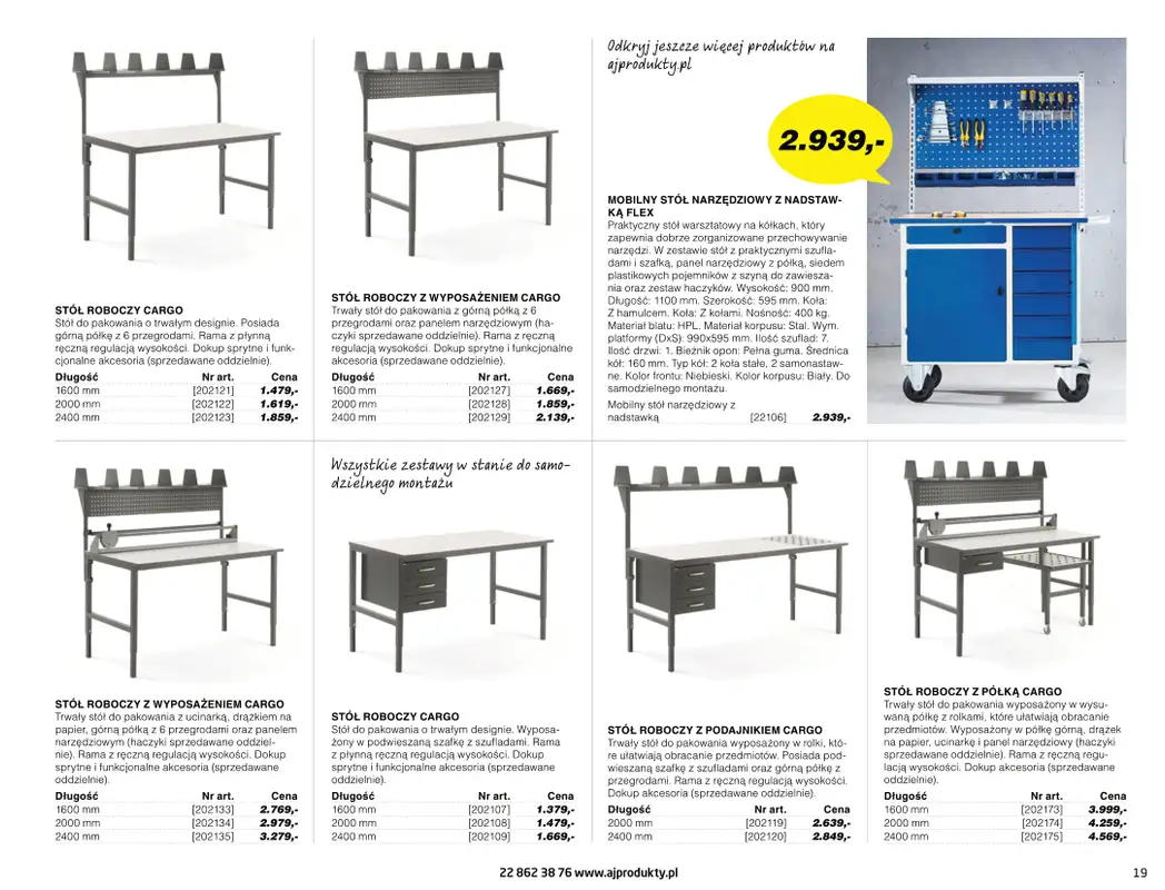 AJ Produkty - gazetka promocyjna Katalog warsztat, magazyn, przemysł od poniedziałku 10.05 do wtorku 31.08 - strona 19