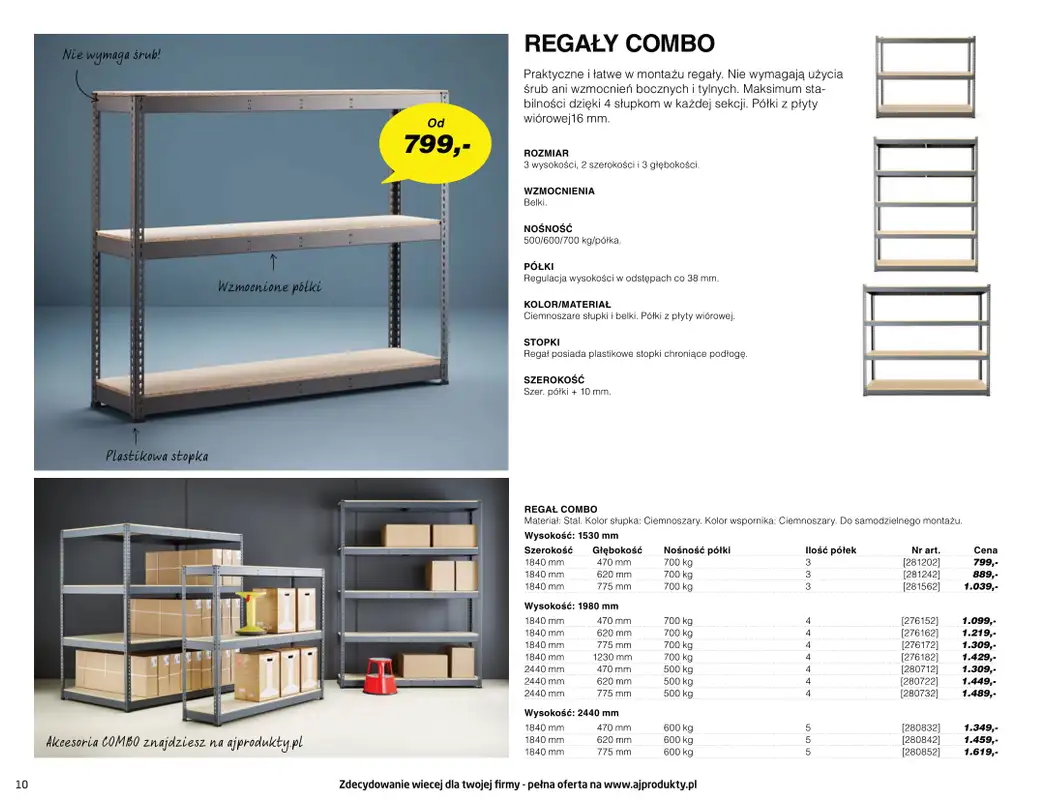 AJ Produkty - gazetka promocyjna Katalog warsztat, magazyn, przemysł od poniedziałku 10.05 do wtorku 31.08 - strona 10