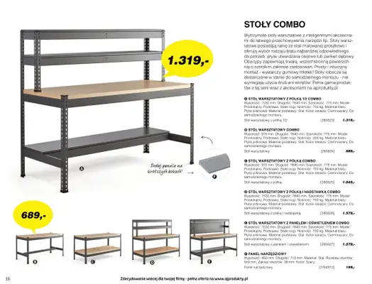 AJ Produkty - gazetka promocyjna Katalog warsztat, magazyn, przemysł od poniedziałku 10.05 do wtorku 31.08 - strona 16 AJ Produkty - gazetka promocyjna Katalog warsztat, magazyn, przemysł od poniedziałku 10.05 do wtorku 31.08 - strona 16