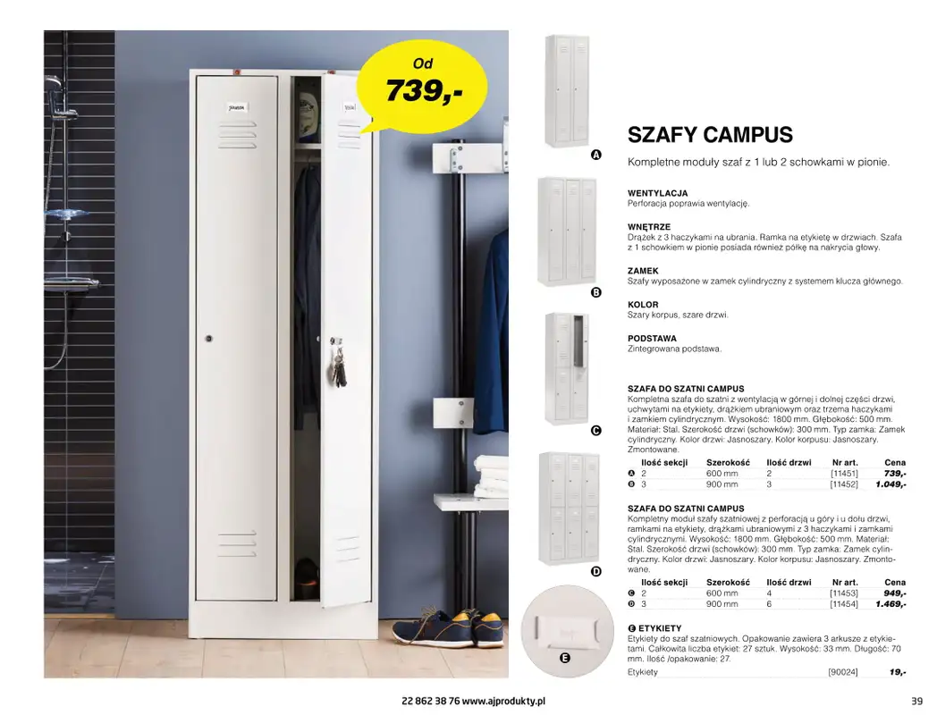 AJ Produkty - gazetka promocyjna Katalog warsztat, magazyn, przemysł od poniedziałku 10.05 do wtorku 31.08 - strona 39