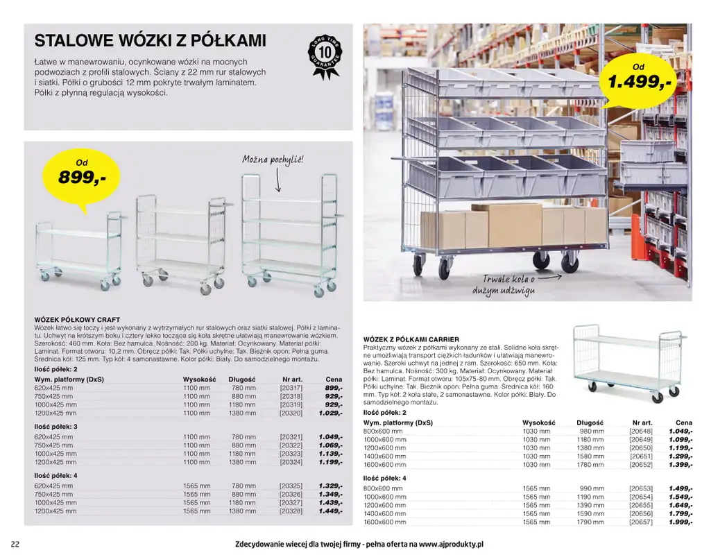 AJ Produkty - gazetka promocyjna Katalog warsztat, magazyn, przemysł od poniedziałku 10.05 do wtorku 31.08 - strona 22
