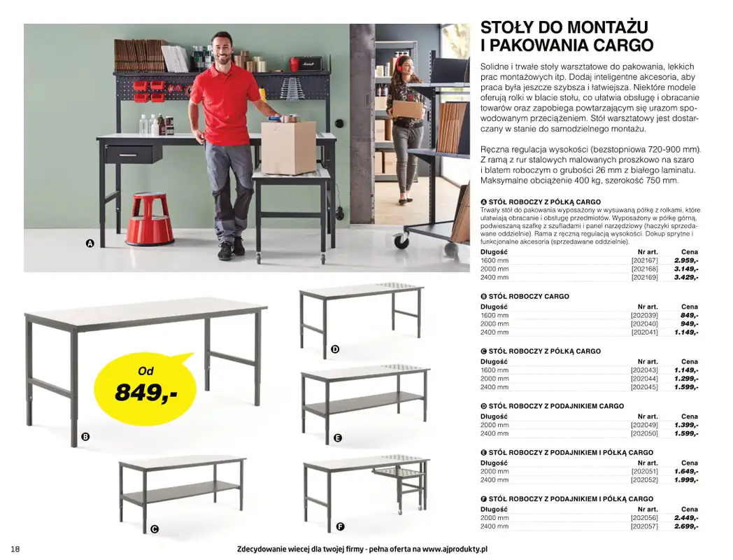 AJ Produkty - gazetka promocyjna Katalog warsztat, magazyn, przemysł od poniedziałku 10.05 do wtorku 31.08 - strona 18