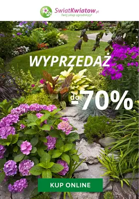 Świat Kwiatów - gazetka promocyjna Do -70% wyprzedaż od piątku 28.05 do poniedziałku 07.06