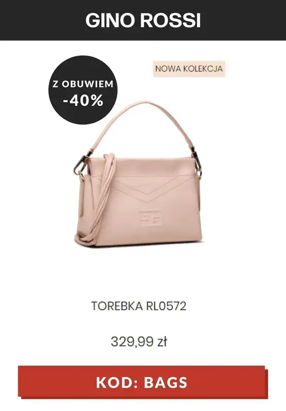 Gino Rossi - gazetka promocyjna -40% na torebki i torby KOD od wtorku 06.07 do poniedziałku 12.07 - strona 10